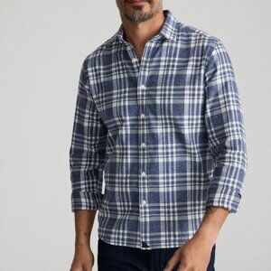 UNTUCKit Flannel Morenillo Button Up Shirt Long Sleeve Blue White Size L